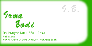 irma bodi business card